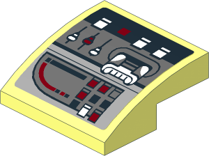 Slope Brick Curved  2 x  2 x  0.667 with SW Slave I Control Panel Left Sticker