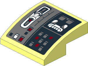 Slope Brick Curved  2 x  2 x  0.667 with SW Slave I Control Panel Right Sticker