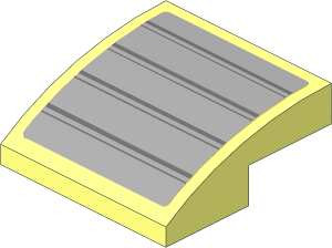 Slope Brick Curved  2 x  2 x  0.667 with Dark Bluish Grey Lines on Light Bluish Grey Background Sticker