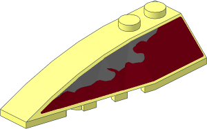 Wedge  2 x  6 Double Left with Dark Red Peeling Paint Left Model Sticker