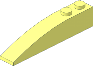 Wedge  2 x  6 Double Right with Dark Red Triangle and Peeling Paint Sticker