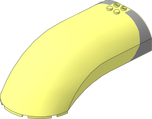 Windscreen 16 x  8 x  6 Curved with 3 Pin Holes with Light Bluish Grey Curved Corners Stickers