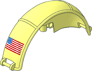 Technic Panel Mudguard 15 x  5 x  7 Round Arch with United States Flag Left Pattern