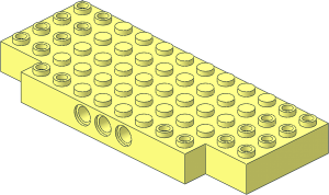 Brick  5 x 12 with  1 x  2 Cutouts and  3 Pegholes on Side