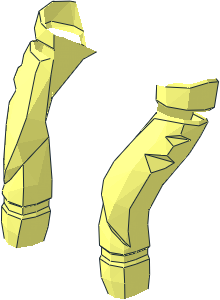 ~Minifig Hair Long Braided with Ties and Braids - Braids