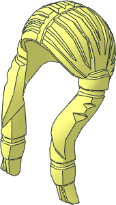 Minifig Hair Long Braided with Ties and Braids