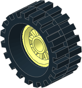 Wheel Rim 8 x 18 with 12 Spokes and Peghole with Tyre 12/50 x 16 Offset Tread Wheel Rim 8 x 18 with 12 Spokes and Peghole with Tyre 12/50 x 16 Offset Tread