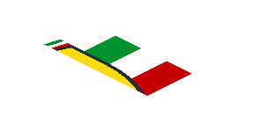 ~Sticker  1.8 x  1.9 with Ferrari Rounded Badge on Tricolor Stripe on White Background - Second Face