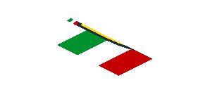 ~Sticker  1.8 x  1.9 with Ferrari Rounded Badge on Tricolor Stripe on White Background - Fifth Face