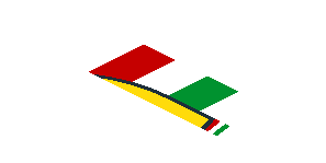 ~Sticker  1.8 x  1.9 with Ferrari Rounded Badge on Tricolor Stripe on White Background - Second Face