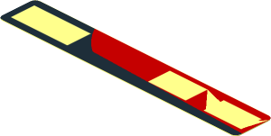 ~Sticker  0.6 x  3.8 with White Logos on Black and Red Background Right - Common Part