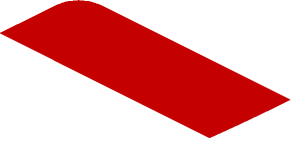 ~Sticker  0.8 x  1.6 with White Arc on Red Background Right - First Face