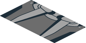 ~Sticker  1.8 x  4.0 with Tricolor Stripes and Engine on Red Background - Third Face