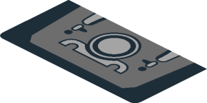 ~Sticker  1.8 x  4.0 with Tricolor Stripes and Engine on Red Background - Fourth Face