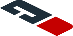 ~Sticker  0.8 x  1.9 with White Logos on Black and Red Background Right - First Face