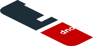 ~Sticker  0.8 x  1.9 with White Logos on Black and Red Background Right - Sixth Face