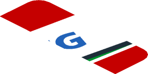 ~Sticker  0.8 x  1.9 with Blue SMP Racing Logo in White Stripe on Red Background Right - First Face