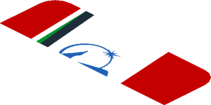 ~Sticker  0.8 x  1.9 with Blue SMP Racing Logo in White Stripe on Red Background Left - First Face