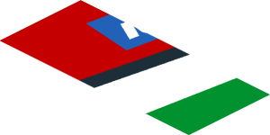 ~Sticker  0.8 x  1.9 with Michelin Logo and Green Triangle on Red Background Right - Fifth Face