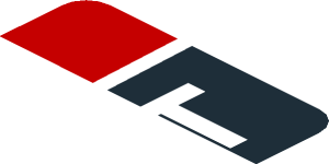 ~Sticker  0.8 x  1.9 with White Logos on Black and Red Background Left - First Face