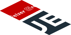 ~Sticker  0.8 x  1.9 with White Logos on Black and Red Background Left - Fourth Face