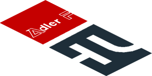 ~Sticker  0.8 x  1.9 with White Logos on Black and Red Background Left - Fifth Face