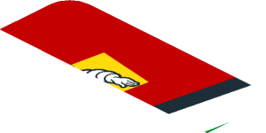 ~Sticker  0.8 x  1.9 with Michelin Logo and Green Triangle on Red Background Right - First Face