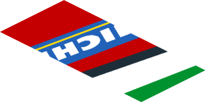 ~Sticker  0.8 x  1.9 with Michelin Logo and Green Triangle on Red Background Right - Third Face