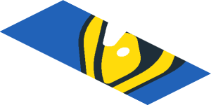 ~Sticker  0.8 x  1.9 with Headlamp on Red Background Right - Fifth Face