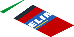 ~Sticker  0.8 x  1.9 with Michelin Logo and Green Triangle on Red Background Left - Second Face