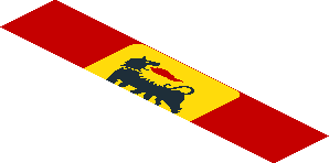 ~Sticker  1.9 x  1.8 with Agip Logo and Air Vent on Red Background - Third Face