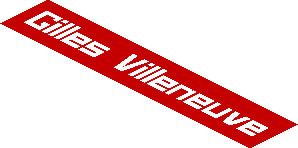 ~Sticker  1.0 x  3.8 with Logos on Red Background Right - "Gilles Villeneuve" Text with Outerbox