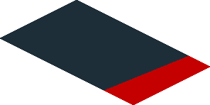 ~Sticker  1.8 x  4.0 with Black Trapezoid on Red Background Right - Third Face