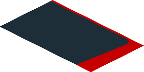 ~Sticker  1.8 x  4.0 with Black Trapezoid on Red Background Right - Second Face