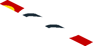 ~Sticker  1.9 x  3.8 with Black Number 22 in White Disc and Yellow Disc on Red Background Right - Fourth Face