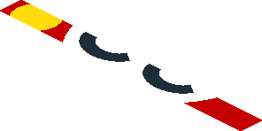 ~Sticker  1.9 x  3.8 with Black Number 22 in White Disc and Yellow Disc on Red Background Right - Fifth Face