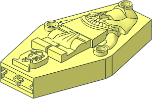 Container Minifig Coffin Lid with Mummy Relief (Needs Work)