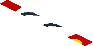 ~Sticker  1.9 x  3.8 with Black Number 22 in White Disc and Yellow Disc on Red Background Left - Fourth Face