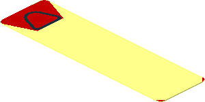 ~Sticker  0.8 x  2.8 with Black Air Vent and Yellow Stripe on Red Background Right - Air Vent