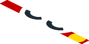 ~Sticker  1.9 x  3.8 with Black Number 22 in White Disc and Yellow Disc on Red Background Left - Fifth Face