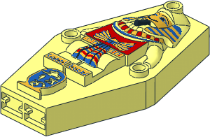 Container Minifig Coffin Lid with Mummy Relief with Pattern