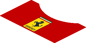 ~Sticker  4.0 x  1.8 with Black Number 22 in White Disc and Ferrari Badge on Red Background - Third Face