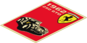 Sticker  4.6 x  3.2 with Ferrari 250 GTO Advertising