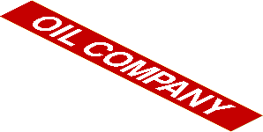 Sticker  1.1 x  8 with "OIL COMPANY" Sign on Red Background