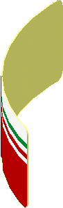 Sticker  0.8 x  2.4 with Tricolor Stripe on Red Background Left (Formed)