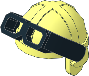 ~Minifig Cap Aviator with Black Goggles (Obsolete) ~Minifig Cap Aviator with Black Goggles (Obsolete)