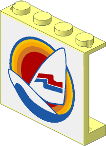 Panel  1 x  4 x  3 with Surfboard and Sail Sticker