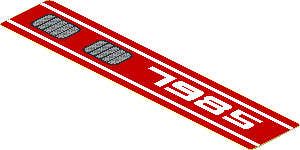 Sticker  0.7 x  3.7 with White "7985" and Double Grille Left