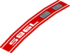 Sticker  0.7 x  3.7 with White "7985" and Double Grille Left (Formed)