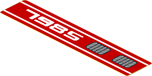 Sticker  0.7 x  3.7 with White "7985" and Double Grille Right Sticker  0.7 x  3.7 with White "7985" and Double Grille Right